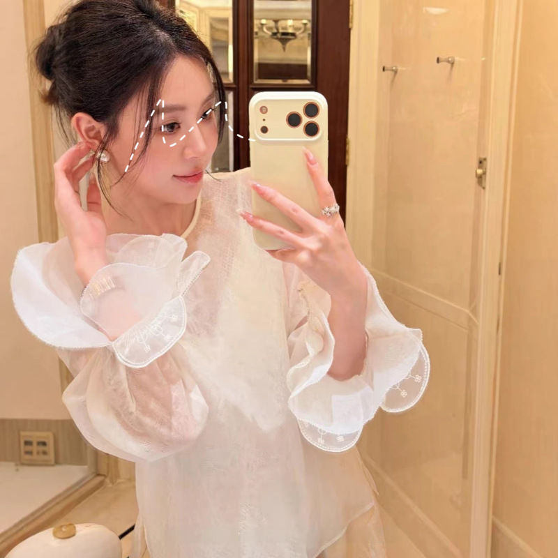 New Chinese-Style National Fashion Nanyou Wholesale Silk Water-Soluble Lace Translucent Light-Touch Layered National Style Shirt