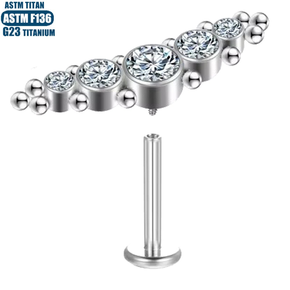 Labret piercing jewelry detail image