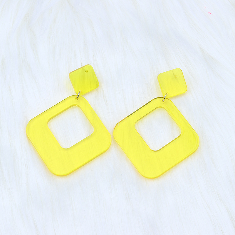 1 Pair Simple Style Geometric Arylic Stoving Varnish Women's Drop Earrings display picture 11