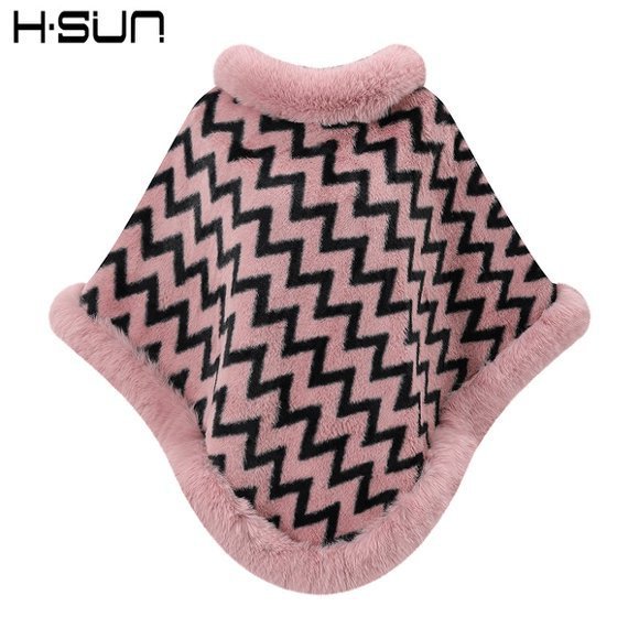 Capa tipo chal de otoño e invierno 2026, nueva bufanda de piel sintética de conejo, abrigo de punto para mujer, prenda exterior holgada y versátil. image 46