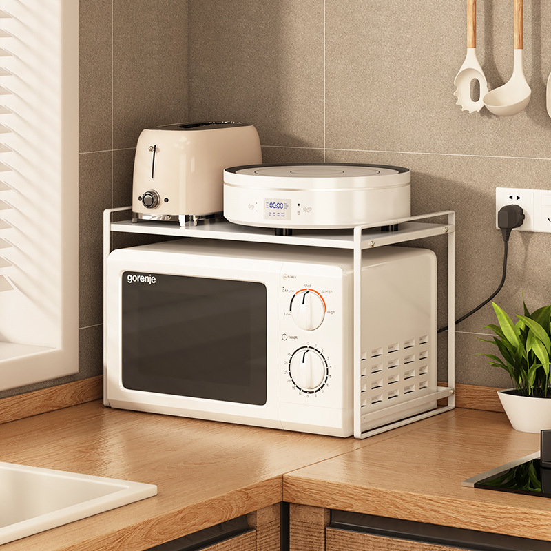 廚房置物架微波爐架廚房用品收納架台面分層烤箱架子放鍋架調料架