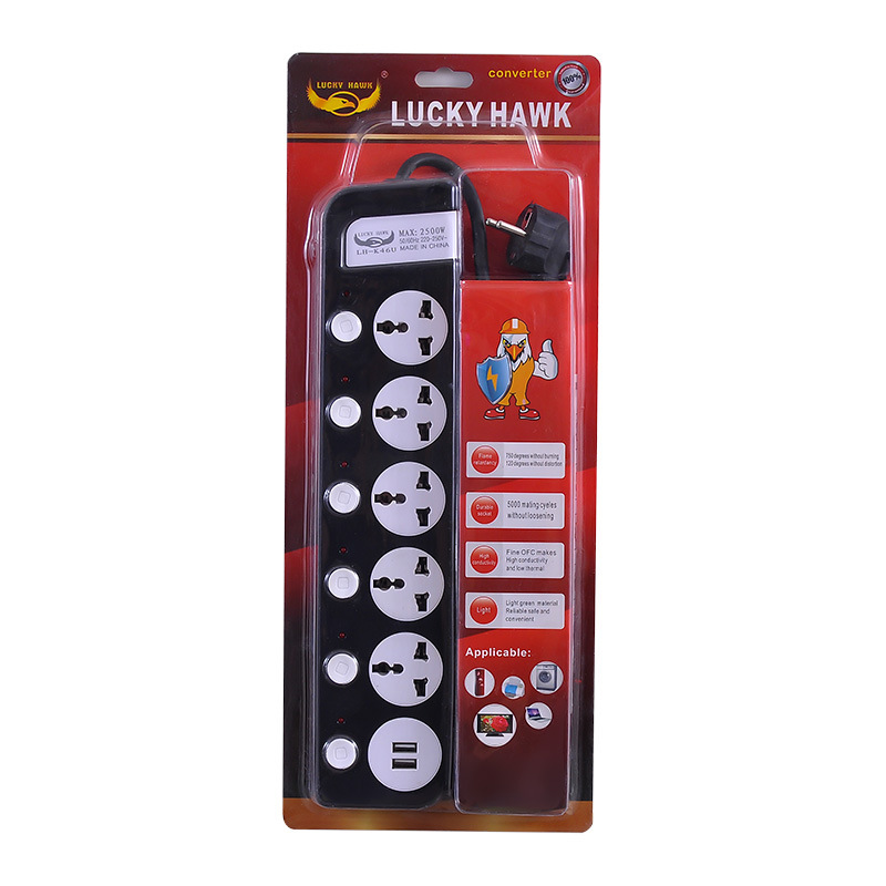 Multi-interruptor color negro azul naranja Birmania Camboya Tailandia enchufe USB placa de enchufe fila