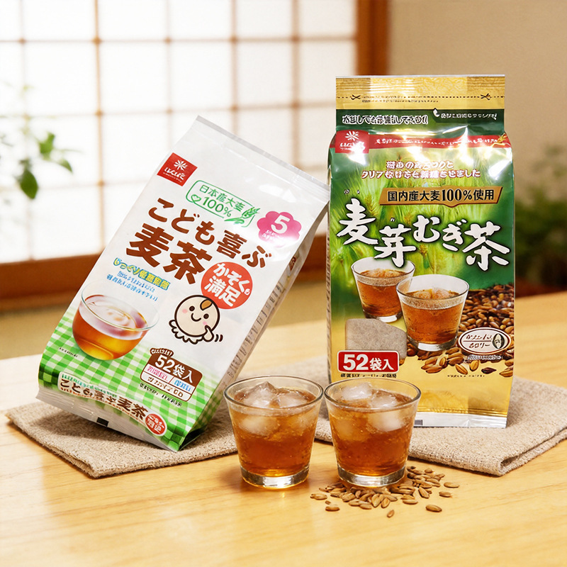 日本进口合康贝谷大麦茶烘焙型冷热冲泡茶饭店用袋泡茶包代用茶
