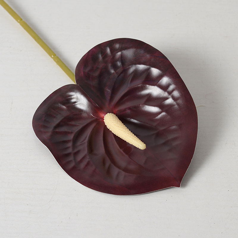 Vino rojo serie tema flor artificial boda Hotel diseño Flor de plomo arreglo Rosa flor falsa material decoración del hogar al por mayor