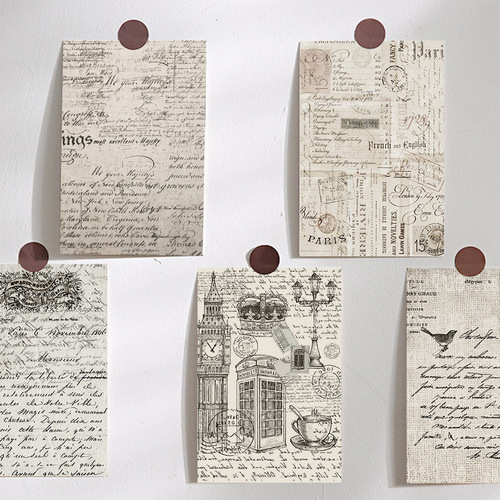 10 Retro Letter Cards Postcards English Handmade Diary Room Interior Wall Decor Material