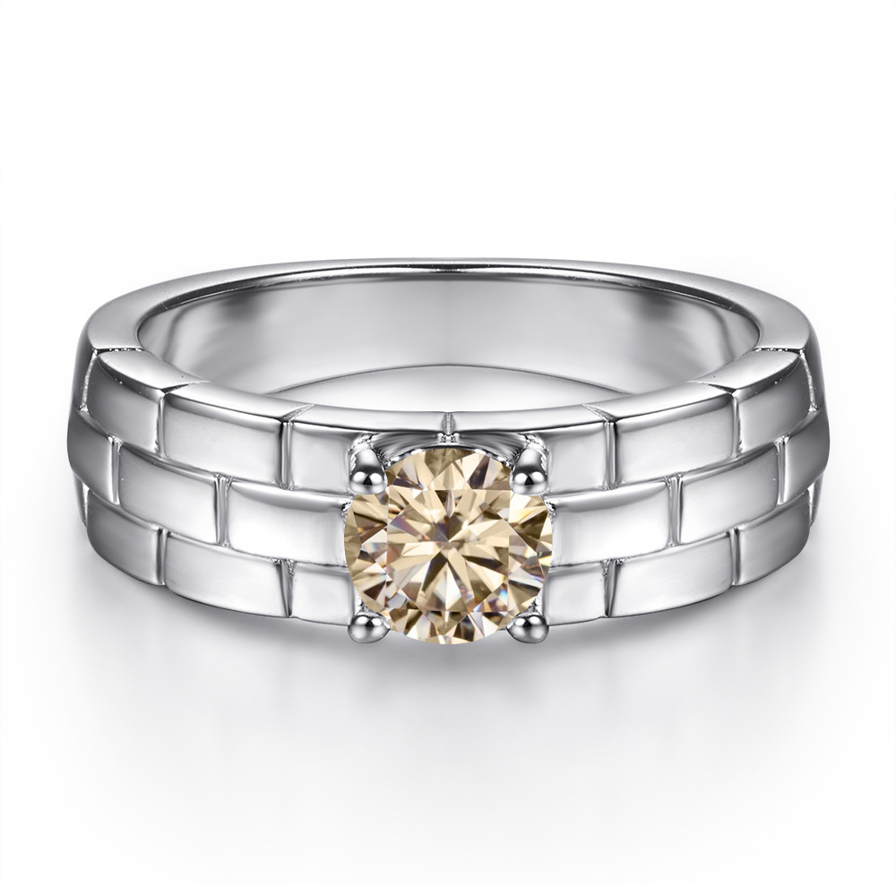 Explosiones transfronterizas 5MM0.5 quilates 925 anillo de plata esterlina creativo de moda correa de reloj con anillo de moissanita