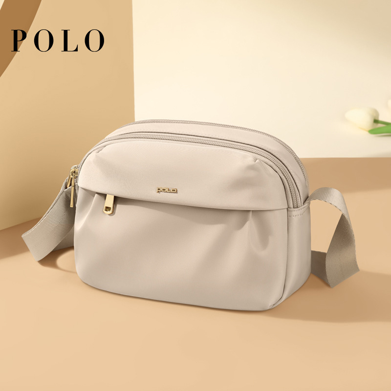 Polo Crossbody Bag for Women, Lightweight Commuting Work Bag, Small Square Shoulder Bag, Fashionable Versatile Oxford Cloth Bag, Single Shoulder Bag
