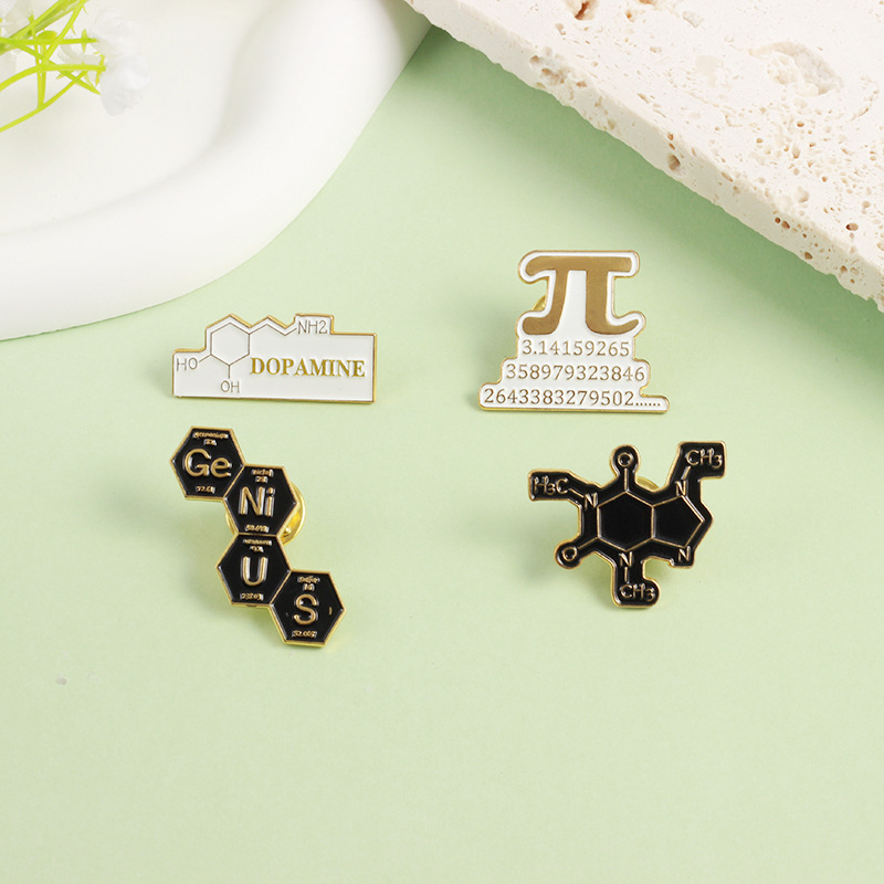 Alloy Material Simple Style Pin Chemical Molecule Letter Alloy Unisex Brooches