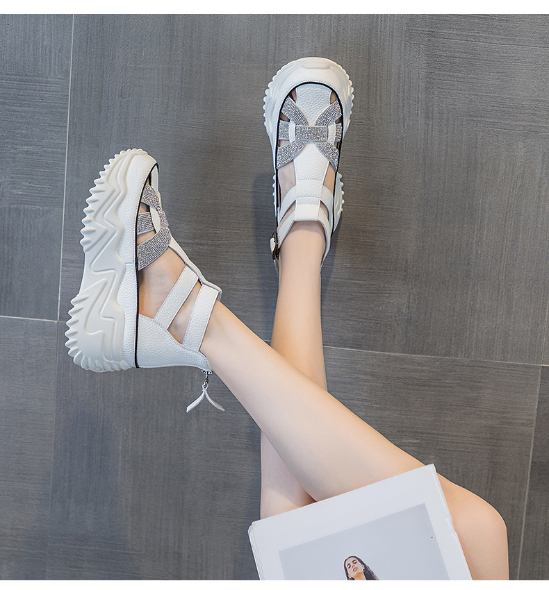Sandal nữ đế giấu gót mùa hè 2026 khoét lỗ đính đá phong cách La Mã mũi kín — M2333 màu vàng, M2333 màu trắng, M2333 Màu Đỏ, M2333 màu xanh lam chi tiết 21