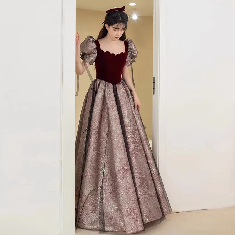 Brindis ropa novia temperamento de gama alta arte vocal examen vestido de noche anfitrión femenino banquete luz nicho de lujo Sentido de gama alta