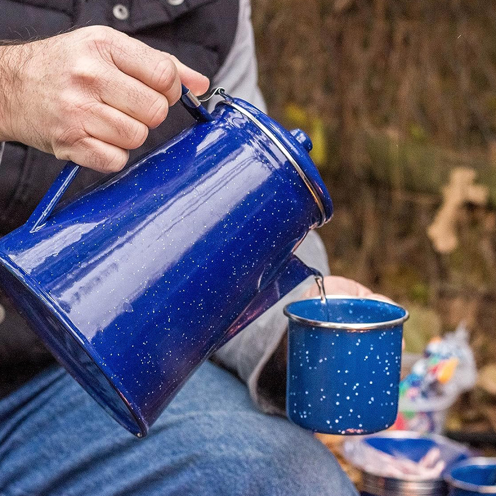 Taza de camping transfronteriza Taza de esmalte de camping Taza de leche de café de gran capacidad Taza de esmalte Taza de esmalte Taza para beber