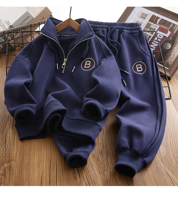 Nuova collezione autunno inverno per ragazzi di eleganti felpe con cappuccio, set da due pezzi, top, pantaloni, tuta sportiva per ragazzi di taglia media e grande 2024_voghion.com