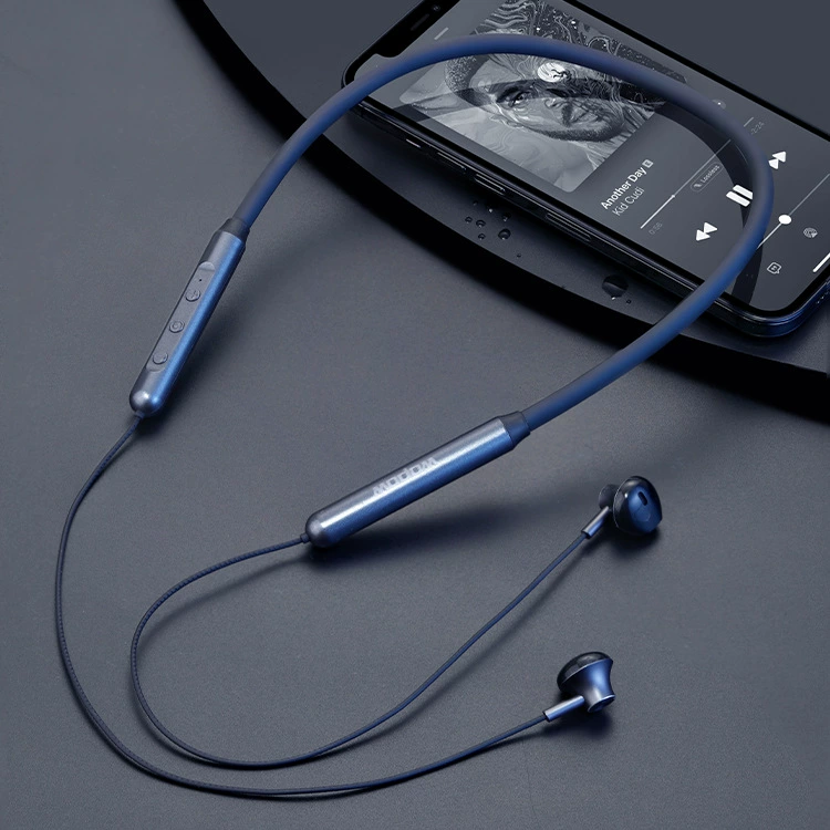 Беспроводная Bluetooth-гарнитура WOPOW (WBPOW) с силиконовым воротником, спортивная, бег, бас BT31