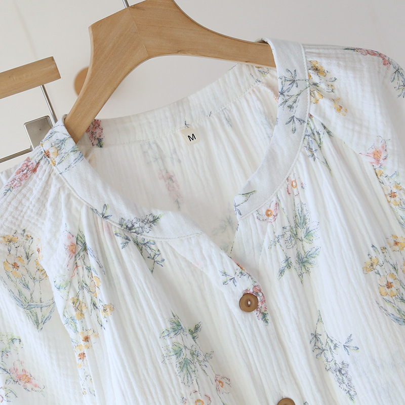 가슴 패드가 달린 산후복, 순면 산모 잠옷, 봄, 가을 얇은 산후 수유복, 루즈한 긴팔 가정복 세트