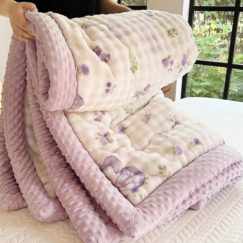 Machine Washable Bunny Wool Bean Blanket, Thickened Warm Winter Spring Autumn Student Dorm Bedspread Cover, All-Season Universal Bed Sheet Core