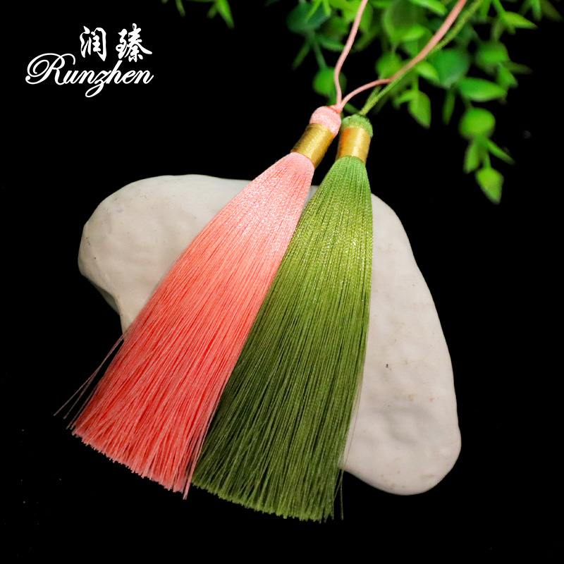 潤臻12cm閉口流蘇穗子古裝旗袍漢服吊穗扇子文玩diy車掛配件掛飾