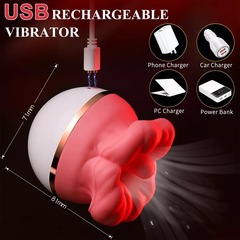 Fully automatic tongue sucking big mouth female masturbator red lip massager rechargeable sex toy vibrator