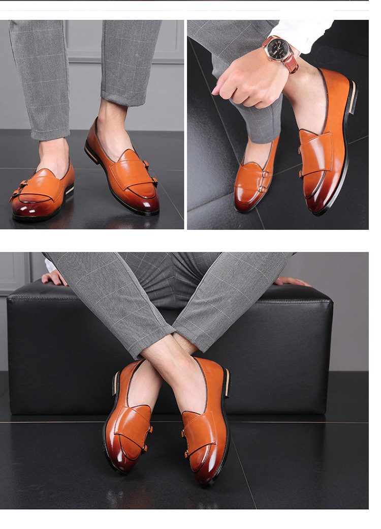 Lederschuhe Britischen Bean Schuhe Mode Gürtel Doppelschnalle kleine Lederschuhe_voghion.com