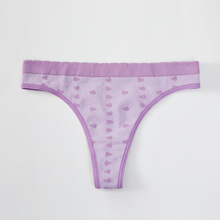 欧美跨境亚马逊热卖爱心印花无缝中腰女士丁字裤舒适透气内裤外贸