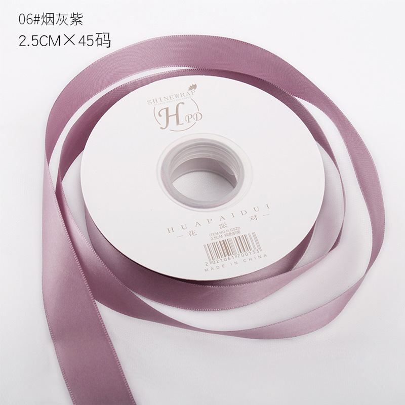 Brillante color sólido 1cm cinta material de embalaje de flores poliéster de alta densidad diy material de florista de pasteles hechos a mano