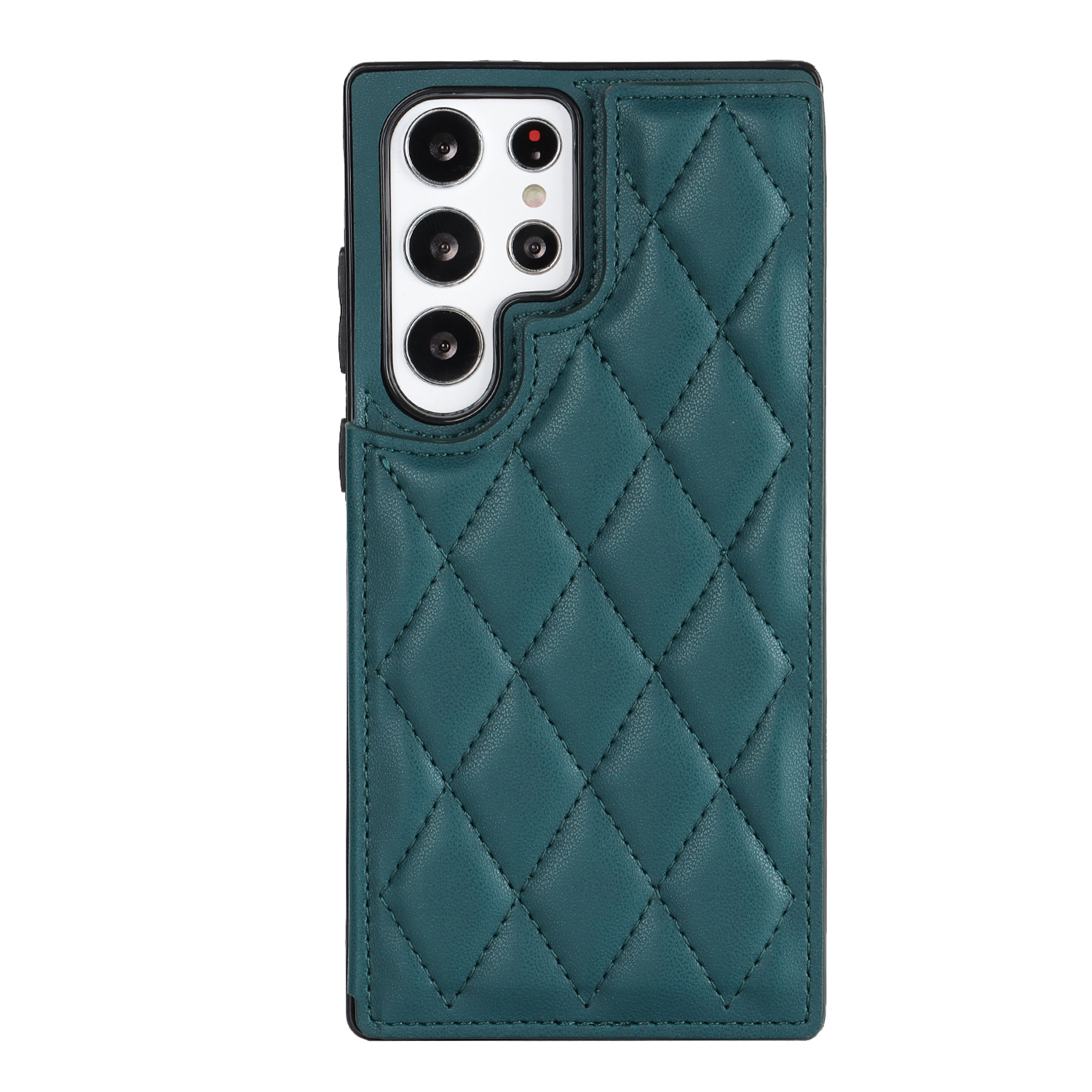 Suitable for Samsung S23 Double Button Small Fragrance Style Apple 14Promax Flip Card Insert Leather Cover_voghion.com