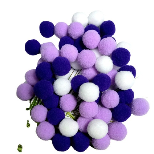 Mixed-color Pom-Pom Craft Kit: Children's Art Supplies—Elastic Pom-Poms for Clothing, Hats, and Accessories