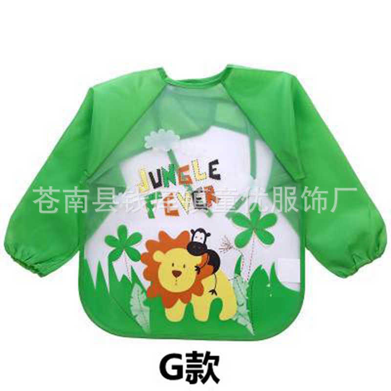 EVA para niños mono de bebé de manga larga a prueba de agua babero bebé sin lavado anti-sucio comer ropa de pintura ropa de babero de arroz