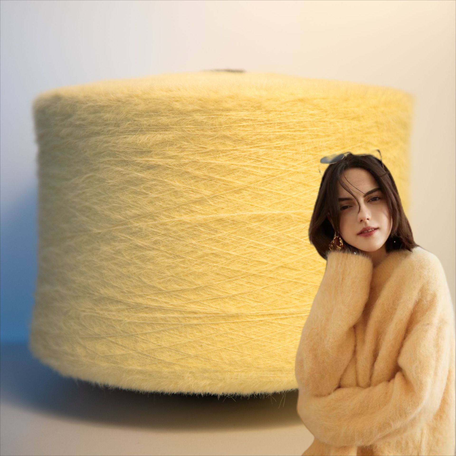 工厂价1/7尼龙 4厘米仿貂羽毛纱秋冬花式纱线特种纱毛衣围巾毛毯