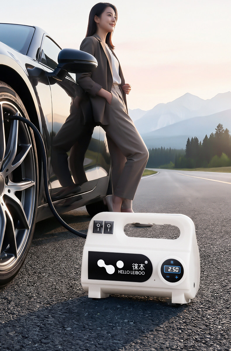 Car Air Pump, Portable Electric Car Tire Inflator, Car Cigarette Lighter Interface