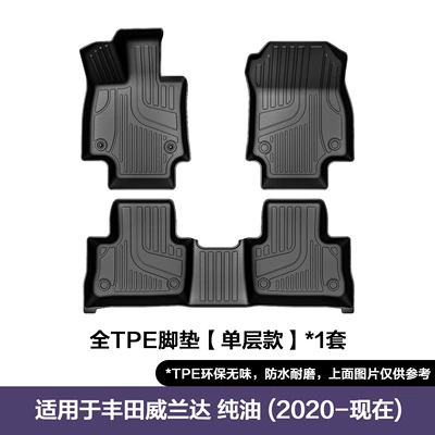 Suitable for 20-25 Toyota Wilanda Floor Mats, Fully Environmentally Friendly Tpe Car Floor Mats, One-Piece Car Floor Mats Wholesale (Modelə uyğun ayaqaltı) - 20-25-models-of-weilanda-pure-oil-single-layer-foot-pads