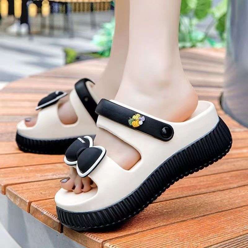 夏の女性用厚底サンダル、ファッショナブルで多用途、甘くて高さを高めるサンダル、外出用の滑り止めの非常に柔らかいハイヒールのビーチシューズ|undefined