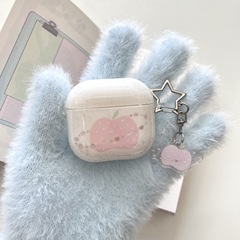 泼墨绕圈小动物粉苹果适用Airpods4/3耳机保护壳套2pro二三代新款