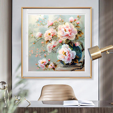✅牡丹花新品十字绣2025新款客厅感小件玄关卧室年轻人手工刺