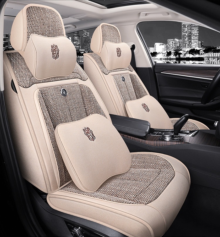 2026 Purple Wind Chime New All-Around Full Hemp Four-Season Universal Car Seat Cushion Warm and Comfortable Seat Cover F-29