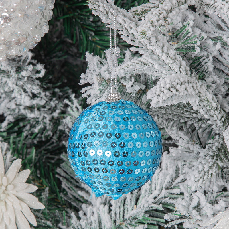 8CM Navidad de color esquinilla escala de pescado ventanas de bolas de Navidad adornos de árbol de Navidad colgantes en stock fábrica al por mayor