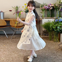 漢服女童春夏款新款古風新中式連衣裙子女孩唐裝兒童超仙旗袍裙