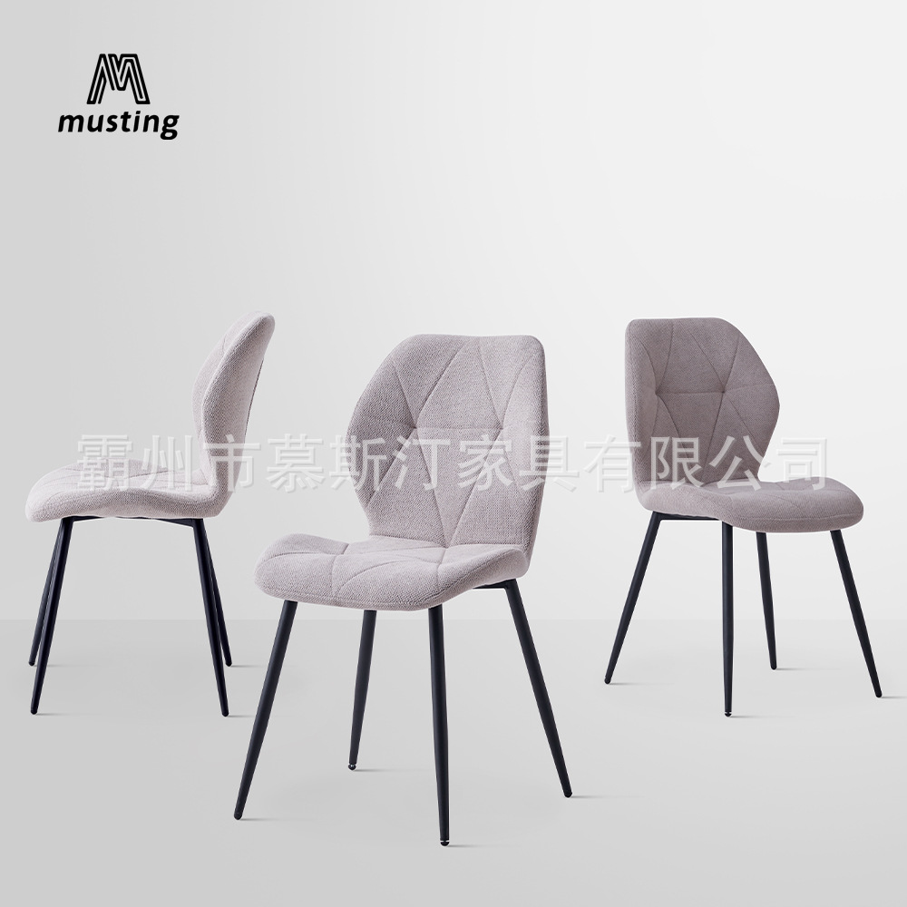 Sillas de comedor domésticas nórdicas lujosas sillas de respaldo de hierro forjado modernas y simples sillas de mesa de mesa de comedor taburetes