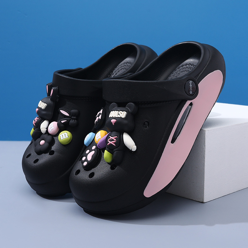 Children's Croc Shoes Girls' Slippers Summer New Anti-Slip Soft Sole Medium and Large Children's Baby Sandals Girls' Beach Shoes