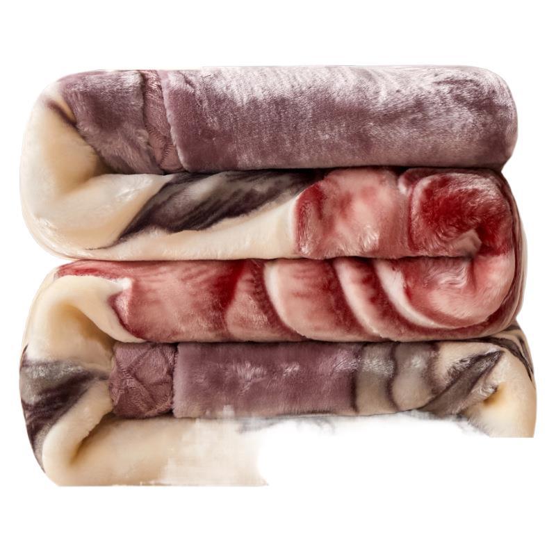 빠른 더블 두꺼운 라셀 담요 겨울 웨딩 담요 싱글 양면 양털 담요 학생 기숙사 정오