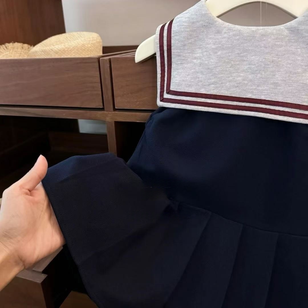 Vestido de Verano para Niñas, Estilo Academia, Modelo 25, Nuevo y Moderno, Vestido Azul sin Mangas para Niñas Pequeñas