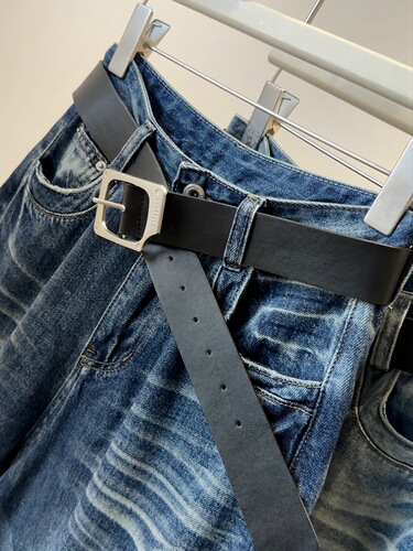 American Retro Washed Distressed Women's Summer 2026 New Folded High-Waist Loose Wide-Legged Seven-Eighth Pants