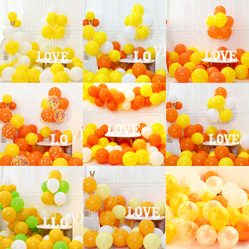 Thickened 10inch Yellow Balloons Orange Lemon Yellow Kindergarten Decoration Scene Orange Round Balloons Thickened 10inch Yellow Balloons Orange Lemon Yellow Kindergarten Decoration Scene Orange Round Balloons