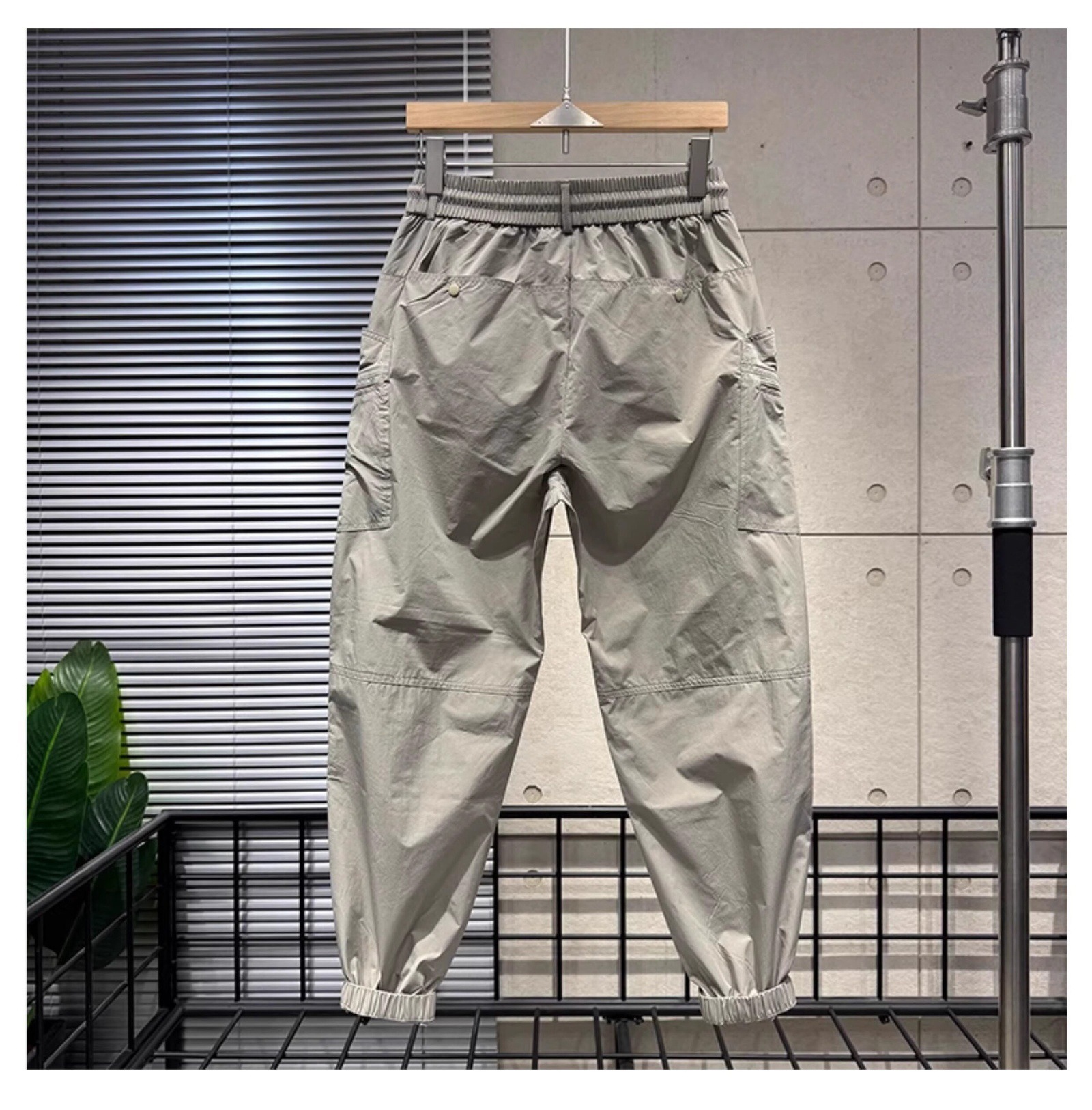 Men's Casual Zippered Multi Pocket Pants Trendy Versatile Drawstring Cuff Style Cool Stylish Quick Drying Cargo Outdoor_viptrois.com
