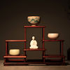 红木博古架中式实木质仿古茶叶架展示小型文玩茶杯储物架紫砂壶架