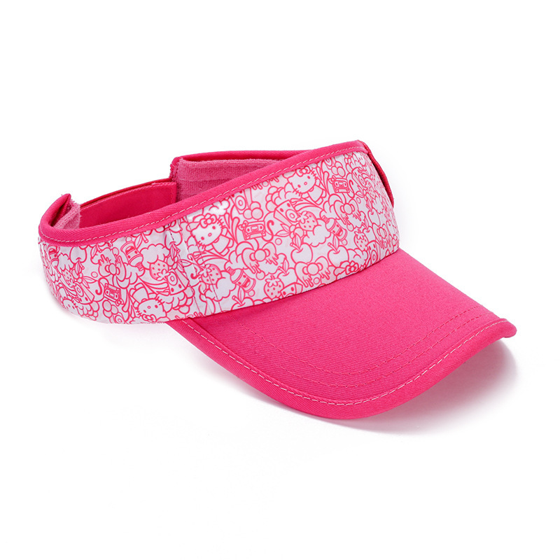 Cross-border rosa para niños sombrero vacío personalizado logotipo al aire libre princesa ciclismo sombrero de sol para mujeres image 3