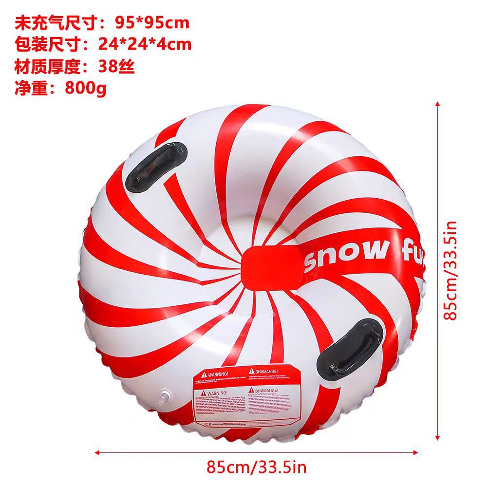 빨간색과 흰색 캔디 라운드 스키 링 [팽창 전 96CM]