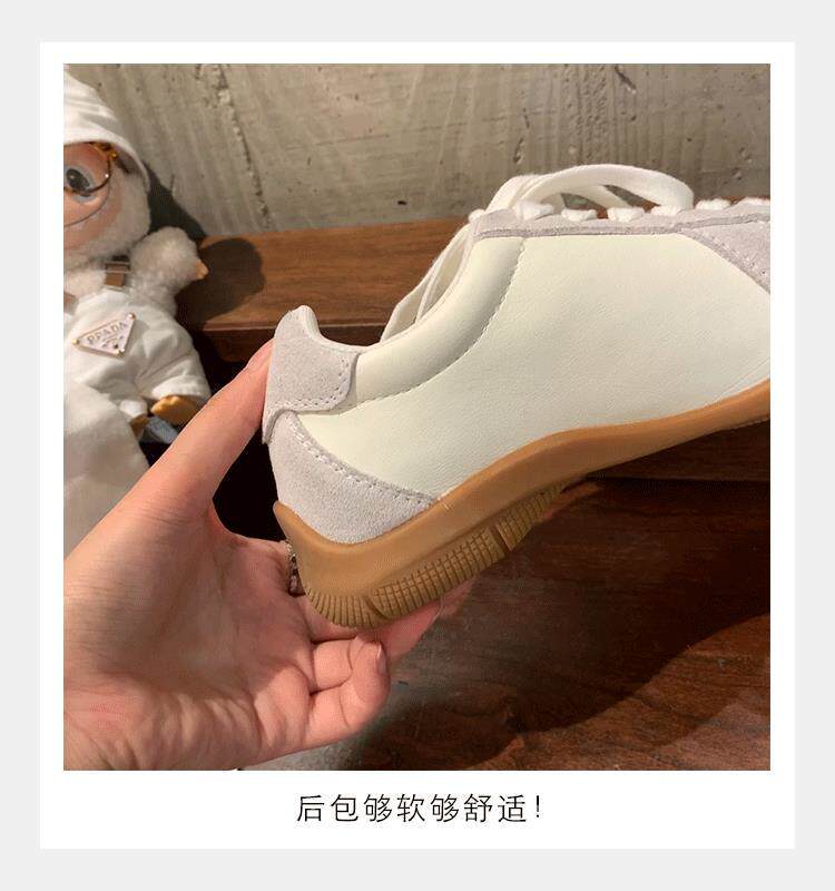 Giày sneaker nữ da bò buộc dây phong cách Đức huấn luyện, đế cao 6 cm — 48 chiếc màu đen (6cm) còn hàng, 48 màu nâu (6cm) hàng có sẵn, 48 màu trắng (6cm) hàng có sẵn, 48 màu vàng (6cm) còn hàng chi tiết 4