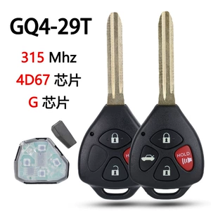 Toyota 3/4 düyməli 315Mhz Id4D 67/g Chip Gq4-29T pultlu avtomobil açarı