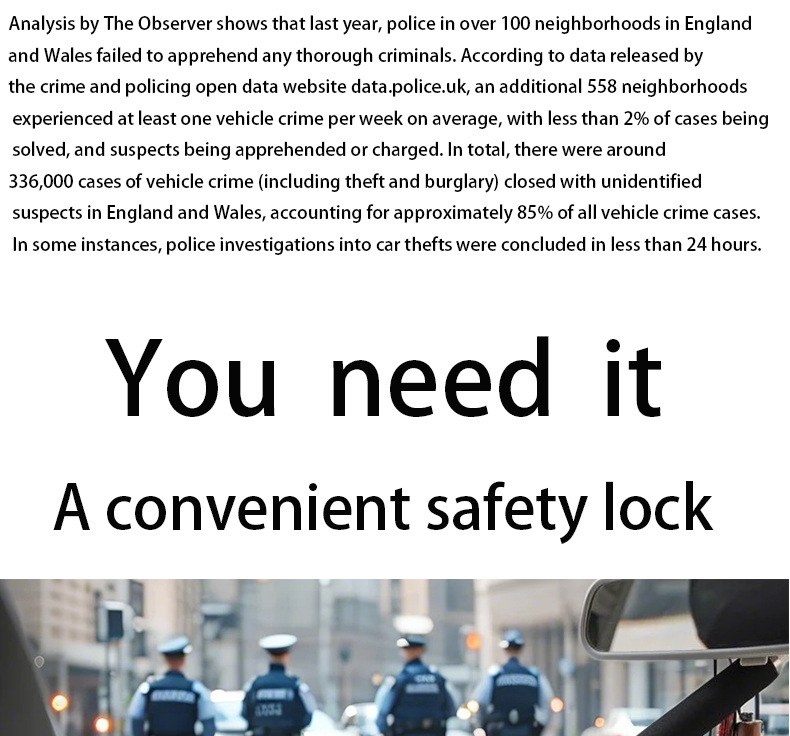 Car Steering Wheel Lock, Anti-Theft Lock, Small Car Front Lock, Safety Self-Defense Retractable Handlebar Lock, Anti-Theft Device