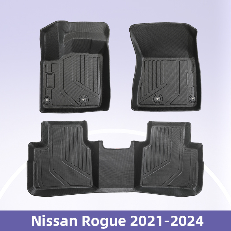 Aplicable a 22 - 24 Nissan Rogue 3D todo el tiempo material TPE cojín de pie respaldo de piso impermeable